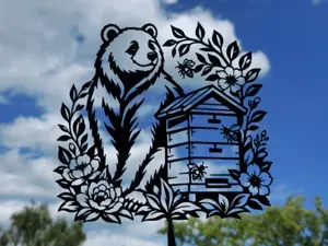Bear and Beehive Wall Art Decor