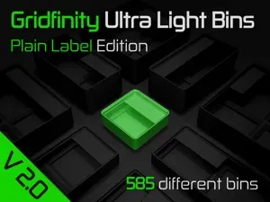 Gridfinity Ultra Light Bins - Plain Lable Edition