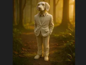 Gentleman Hund Dackel mit Anzug