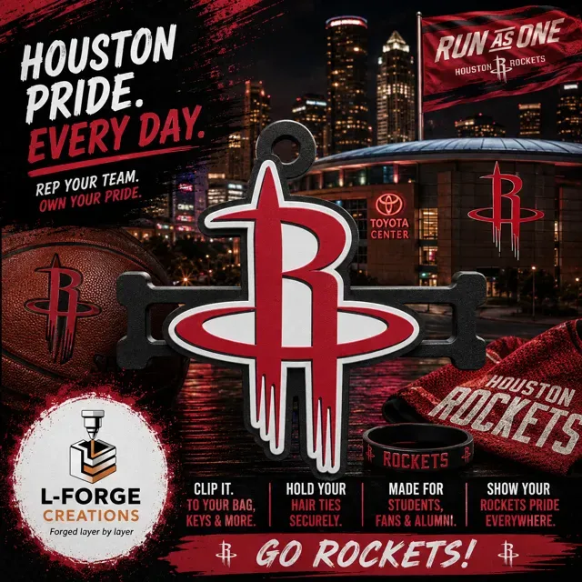 Houston Rockets Hair Tie Holder Keychain — Image 2 of 2
