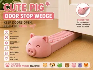 Cute Pig Door Stop Wedge | Quick Home Print