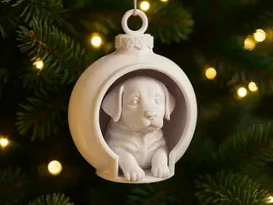 Bernese Mountain Dog in Christmas Bauble. So cute!