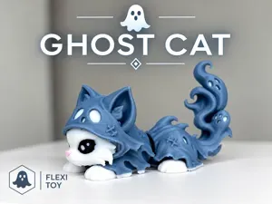 halloween ghost cat flexible toy articulated cat