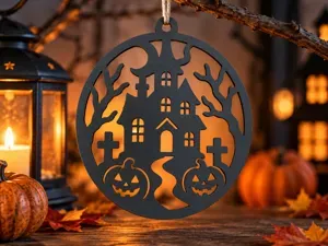 Haunted House Halloween Hanging Ornament