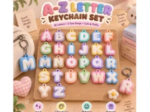 Kawaii Cute Chucky Alphabet Letter Keychain Charm
