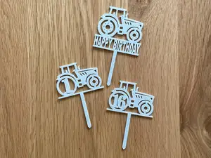 Cake topper - Tractor 1 to 16 & Happy Birthday