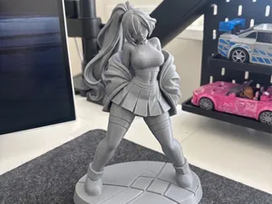 Stylish Anime Girl - Ponytail & Skirt Figurine