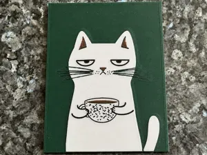 Cat Wall Art – Cute Coffee Lover Decor