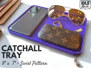 Large Catch All Tray - Swirl Pattern - Valet Tray