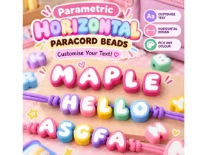 Parametric Bubble Letter Beads Paracord Name