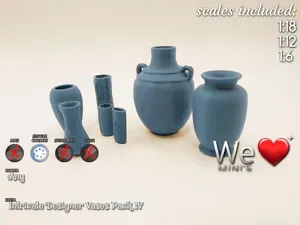 Intricate Designer Vases Pack IV 1:12 1:18 1:6