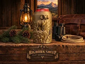 BIGHORN SHEEP Rocky Mountain Koozie Can Holder