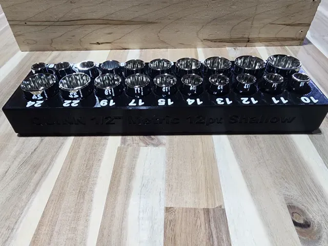 Gridfinity - QUINN 21pc 1/2" Socket Tray #64538