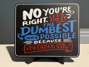 NO YOU'RE RIGHT. LET'S DO IT THE DUMBEST WAY