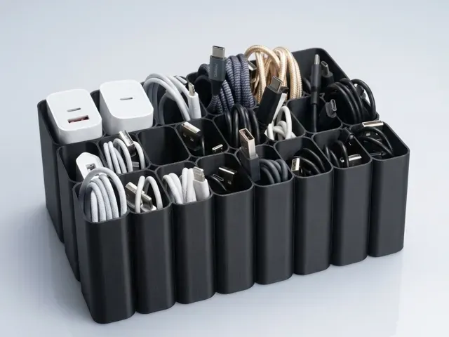 USB cable organizer Box tray IPhone Samsung
