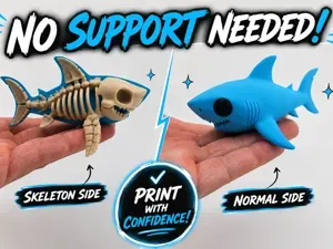 Cute Half Skeleton Shark Kawaii Bone Shark Figure
