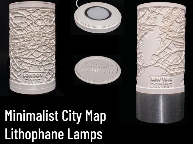 Minimalist City Map Lithophane Lamps — Фото 2 из 4