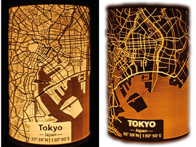 Minimalist City Map Lithophane Lamps — Фото 4 из 4