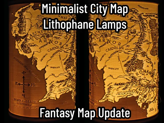 Minimalist City Map Lithophane Lamps — Фото 3 из 4