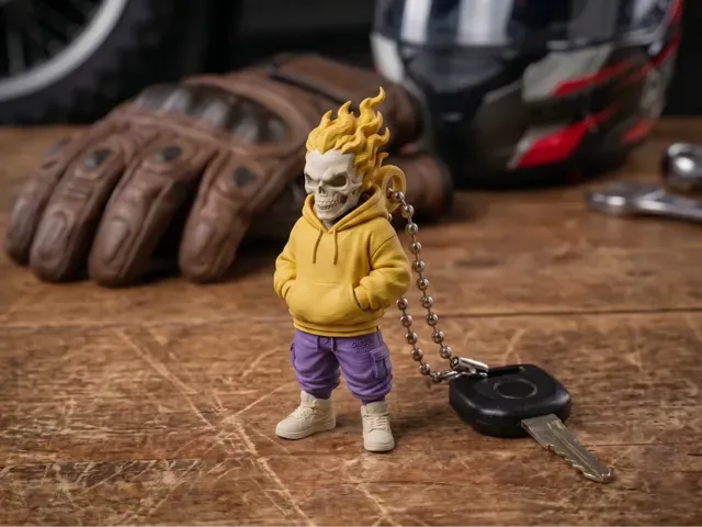 Chibi Skull Keychain – Streetwear Ghost Rider