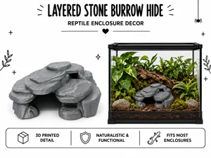 Layered Stone Burrow Hide – Low-Profile Rock Cave