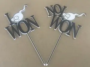 I WON, NO I WON - Funny Twins Sperm Cake Topper