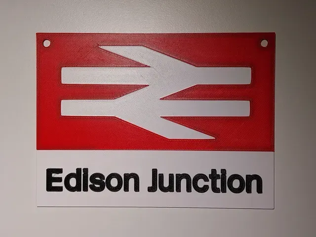 Model Railway Layout Name Plate - Editable Name