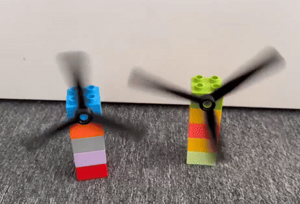 133mm and 165mm propeller with brick mount