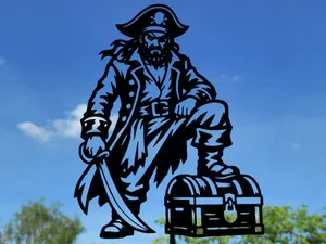 Pirate Captain Treasure Chest 2D Wall Art