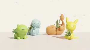 Pot Plants - Pikachu Bulbasaur Charmander Squirtle