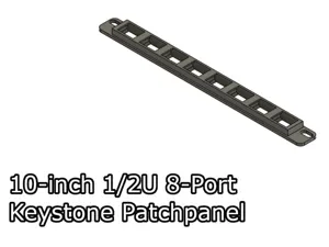 10-inch 1/2U Keystone Patchpanel x8 ports