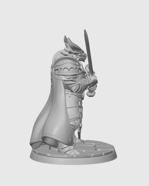 Paladin Dragonborn Male D&D Miniature (45mm) — Фото 9 из 10