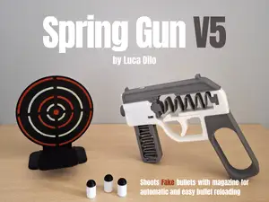 Spring Gun V5 - Shoots fake bullets with magazine