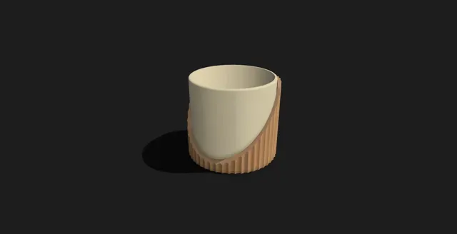 Slicer Modern Planter with Split Design — Image 4 of 5