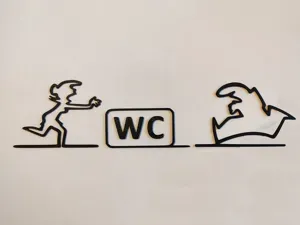 WC door hanger from cartoon "La Linea" Balum Balum