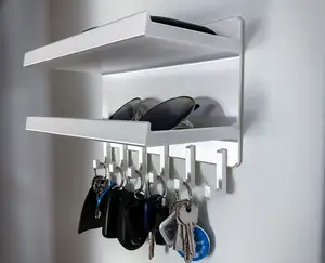 Wall mount Key holder Organizer with Shelves