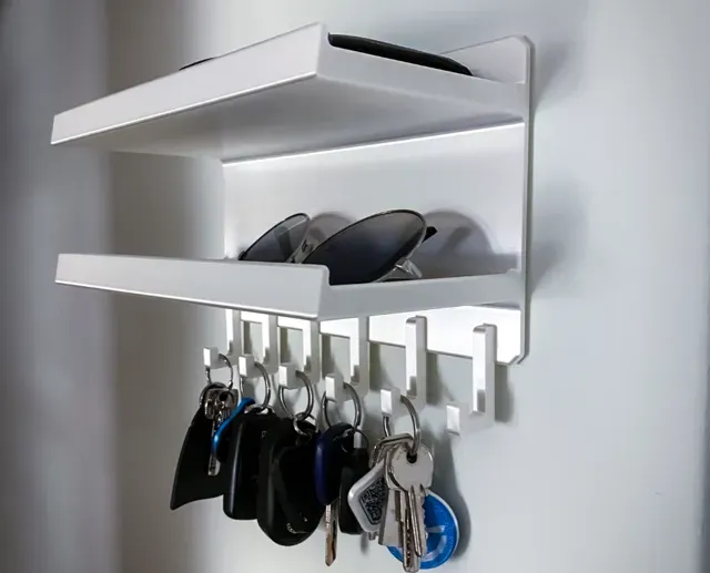 Wall mount Key holder Organizer with Shelves