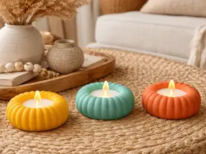 Japandi Tealight Holder – Minimal LED Candle Decor