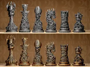Gothic Ornamental Chess Set