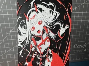 4x8 hueforge of Zero Two DARLING in the FRANXX