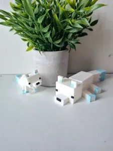 Minecraft snow fox inspired articulated