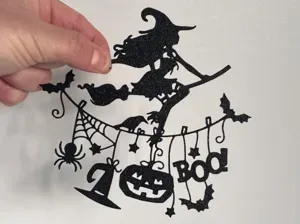 Halloween Decor - Witch and her Broomstick