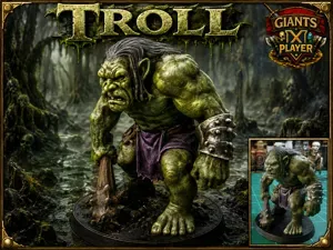 Giant Troll Brute: DnD D&D Pathfinder Mini