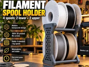 4-Spool Filament Holder Fully 3D Printed