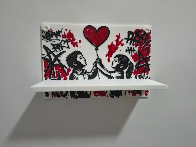 Street Art Heart Balloon Wall Shelf — Фото 2 из 4