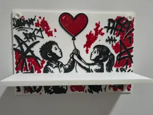 Street Art Heart Balloon Wall Shelf