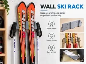 Wall Ski Rack - Skis and Poles Holder