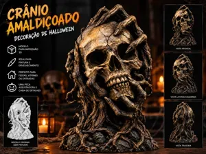 DESPERTAR DO CRÂNIO – Modelo 3D de Halloween
