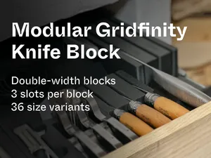Kitchen Gridfinity: Modular Knife Block (3 slots)