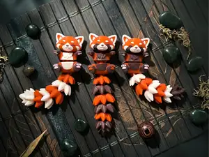 Fluffy Tail Cute Flexi Red Panda - Toy / Keychain